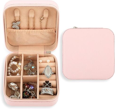 Gjinxi Jewelry Organizer Travel Accessories Earring Holder Box Case Small Size Mini Container Storage Drawer Necklace Bracelet Storing Organiser Women in Kuwait