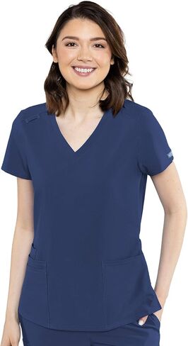 Med Couture Women's 5470 V-Neck Scrub Top-Navy-X-Small in Saudi Arabia