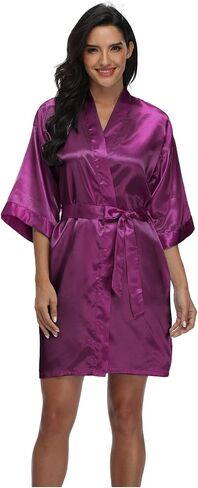 رداء MissNina Bride Robes لوصيفات العروس، أردية زفاف ناعمة لحفلات الزفاف، ملابس نوم حريرية مقاس واحد in Kuwait