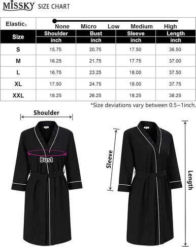 MISSKY رداء حمام نسائي منسوج بنسيج وافل بطول الركبة وملابس نوم ناعمة مع جيوب in Kuwait
