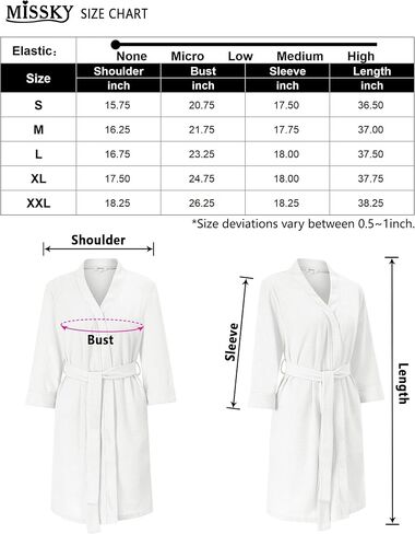 MISSKY Women's Robes Waffle Knit Bathrobe Knee Length Soft Sleepwear Loungewear with Pockets in Saudi Arabia