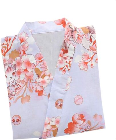 Women's Summer Cotton Kimono Robes Floral Pajamas Khan Steamed Bathrobe Yukata in Kuwait