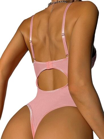 Lilosy Sexy Stocking Underwire Babydoll Heart Lace Mesh Garter Lingerie Set with Panty 4 Piece in Saudi Arabia