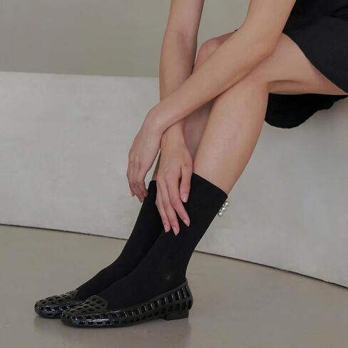 Women Stylish Jelly Flats Shoes/Flat Heel/Dress Sandals/Square Toe Slip On in Kuwait
