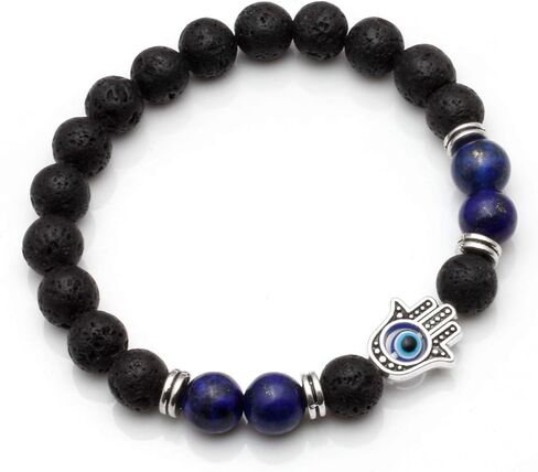 MILAKOO 7 Pcs Evil Eye Chakra Bracelet Lava Stone Essential Oil Diffuser Bracelet for Men Women in Saudi Arabia