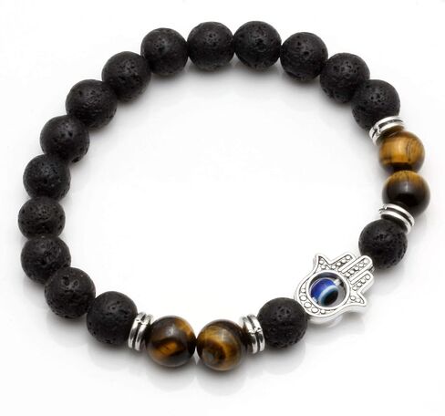 MILAKOO 7 Pcs Evil Eye Chakra Bracelet Lava Stone Essential Oil Diffuser Bracelet for Men Women in Saudi Arabia