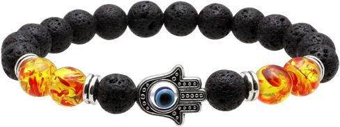 MILAKOO 7 Pcs Evil Eye Chakra Bracelet Lava Stone Essential Oil Diffuser Bracelet for Men Women in Saudi Arabia