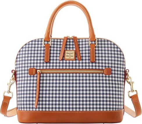 Dooney & Bourke Handbag, Gingham Domed Zip Satchel - Navy in Saudi Arabia