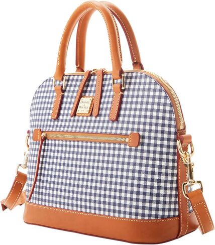 Dooney & Bourke Handbag, Gingham Domed Zip Satchel - Navy in Saudi Arabia
