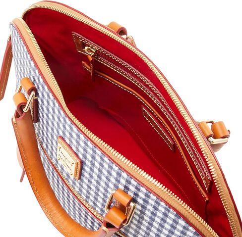 Dooney & Bourke Handbag, Gingham Domed Zip Satchel - Navy in Saudi Arabia