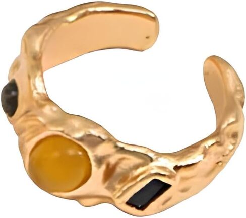 Esther Multi-Colour Gemstone Royal Ring, One Size, 18K Rose Gold Plated, S925 Silver, Zircon in Saudi Arabia
