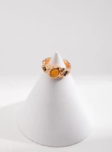 Esther Multi-Colour Gemstone Royal Ring, One Size, 18K Rose Gold Plated, S925 Silver, Zircon in Saudi Arabia