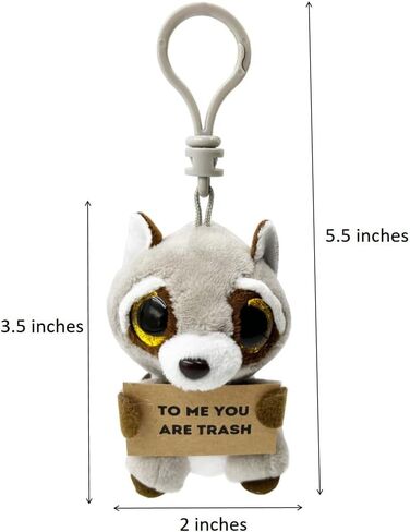 Valentines Day Funny Gifts, Raccoon Doll To Me You Are Trash Key Chain in Saudi Arabia