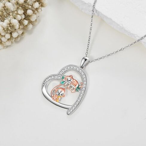 HUKKUN Monkey Necklace Sterling Silver Sister Necklace Monkey Jewelry Gifts for Women Girls Mother in Saudi Arabia