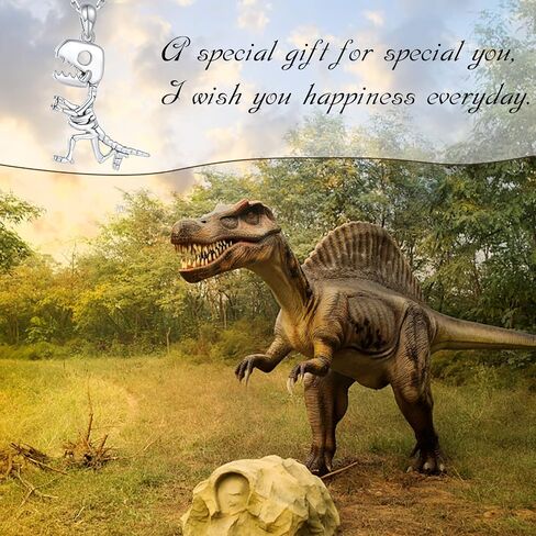 Dinosaur Tyrannosaurus Rex Necklace for Girls - 925 Sterling Silver Cute Triceratops Dinosaur Skull Bones Pendant Accessories Animal Jewelry Gifts for boys Girls Teens in Saudi Arabia