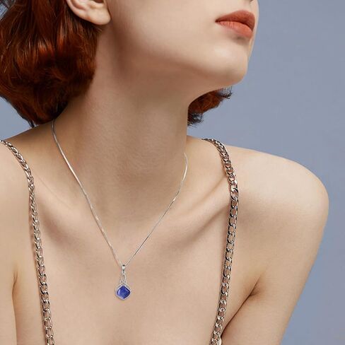 YAFEINI Irish Celtic Pendant Necklace Sterling Silver Natural Stone Teardrop Necklace Jewelry Gifts For Women Girls in Saudi Arabia