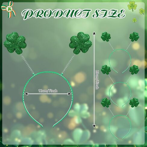 St. Patrick's Day Headbands Green Plastic Shamrock Sunglasses Set for Women Girls Costume Accessory in Kuwait