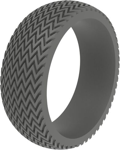 ROQ Silicone Rubber Wedding Ring for Men, Comfort Fit, Men's Wedding Band, Breathable Rubber Engagement Band, 8mm Wide 3mm Thick, Chevron, Single, Multi Colors and Sizes in Saudi Arabia