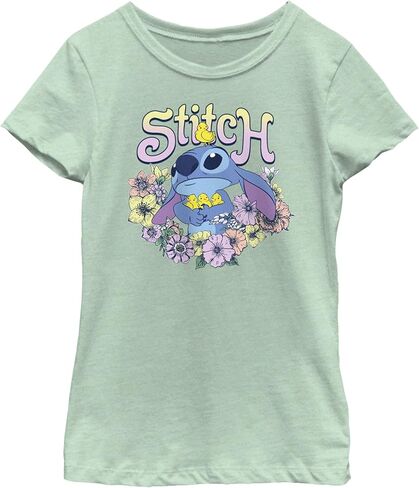 Fifth Sun Disney Lilo Springy Stitch Girls Short Sleeve Tee Shirt in Saudi Arabia