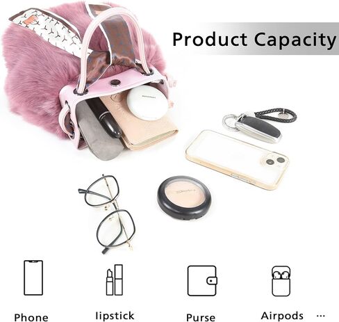 Fur Story Women's Winter Fox Shoulder Handbags Hand Bag for Women Leather Top Handle Ladies Zipper Soft Stylish Fashion Bag in Saudi Arabia