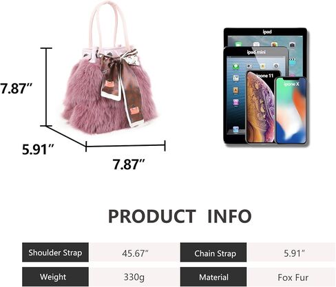 Fur Story Women's Winter Fox Shoulder Handbags Hand Bag for Women Leather Top Handle Ladies Zipper Soft Stylish Fashion Bag in Saudi Arabia