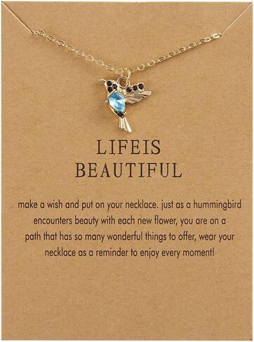 Rhinestone Flying Hummingbird Pendant Necklace 14K Gold Plated Shiny Rhinestone Bird Flyer Chain Necklace Crystal Cubic Zirconia Bird Flyer Animal Collar Necklace for Women Girl Fashion Jewelry in Saudi Arabia