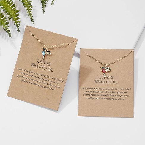 Rhinestone Flying Hummingbird Pendant Necklace 14K Gold Plated Shiny Rhinestone Bird Flyer Chain Necklace Crystal Cubic Zirconia Bird Flyer Animal Collar Necklace for Women Girl Fashion Jewelry in Saudi Arabia