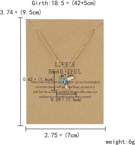 Rhinestone Flying Hummingbird Pendant Necklace 14K Gold Plated Shiny Rhinestone Bird Flyer Chain Necklace Crystal Cubic Zirconia Bird Flyer Animal Collar Necklace for Women Girl Fashion Jewelry in Saudi Arabia