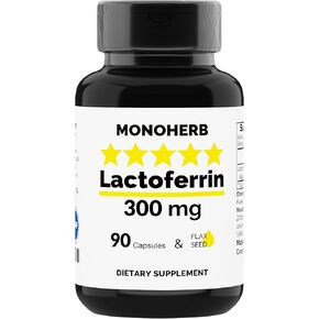 Lactoferrin 300 mg per Capsule - 90 Vegetarian Capsules - Made in USA