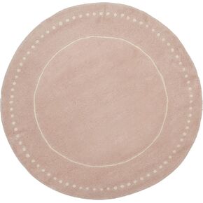 SAFAVIEH Bella Collection 7' Round Light Pink / Ivory BEL151M Handmade Dotted Border Premium Wool Area Rug