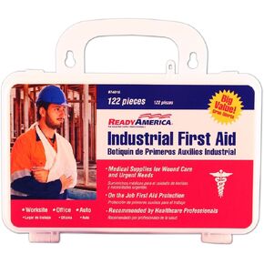 Ready America 74016 Industrial First Aid Kit, 122-Piece, Red