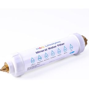H&G Lifestyles Mineral Water Filter Remineralization Filter with 1/4" Quick Connect Thread Restore Essential Minerals for Reverse Osmosis System RO Water Filtration System Water Remineralizer