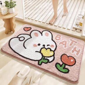Cute Bath Mat, Funny Cartoon Crocodile Mat for Room Decoration, Non Slip Extra Absorbent Animal Alligator Bathroom Rug, Machine Washable Ultra Soft Floor Mats for Tub Shower Door 20" x 31" (Crocodile)