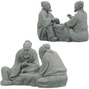 2pcs Chess Old Man Asian Decor Glass Sculpture Boys Jewelry Old Man Fishing Figurine Resin Old Man Figurine Sandstone Garden Statue Garden Landscaping Ornament Simulated Ornament