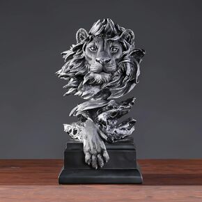 Regal Lion Sculpture - Exquisite Home Décor and Collectible Figurine, for Men(White)