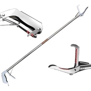 Collapsible Grabber Reacher Heavy Duty Trash Picker Extra Long Garden Nabber Litter with 3-Class Lock All-Stainless Steel 60 inches