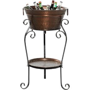 Deco 79 Metal Scroll Ice Bucket, 20" x 20" x 35", Copper