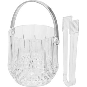 Cabilock Clear Plastic Ice Bucket with Ice Tongs Ice Tub Chiller Wine Bottle Chiller Ice Container for Party Bar