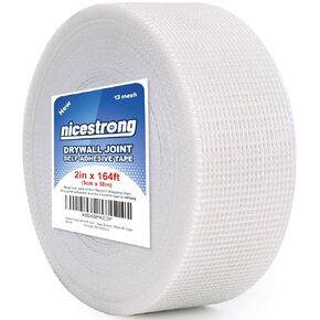 Drywall Joint Tape (2inch X 164ft) Self Stick Repair Mesh Tape Fiberglass Drywall Patch Hole Heavy Duty Wall Repair Mesh Spackle Tape Wall Crack and Seam Repair Drywall Tape
