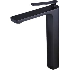 Contemporary Single Handle Tall Brushed Nickel Gold Bathroom Vessel Sink Faucet, Lavatory Faucet with Hoses