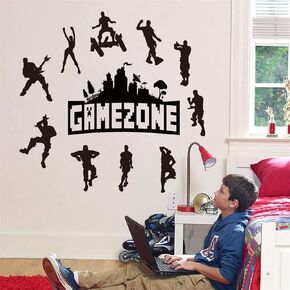Runtoo Game Wall Decals Black Quotes Boys Wall Stickers for Playroom Kids Bedroom Wall Decor
