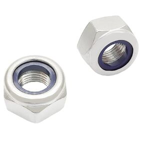 10 Pcs M8 x 1.0mm Metric Fine Thread Nylon Insert Lock Nuts,304 Stainless Steel Lock Nut Non-Slip Lock Nut Nylon Self-Locking Nut.