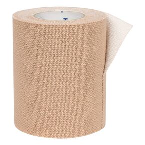 Elastic Athletic Tape, Provides Medium Support or Compression with High Adhesive Properties, Water Repellent and Air Permeable, Tan, 3" x 5 Yards, Box of 16