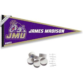 College Flags & Banners Co. James Madison Dukes Pennant Flag and Wall Tack Mount Pads