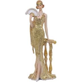 Comfy Hour Glamour Elegance Victorian Style Lady Collection Luxury Lady with Fan Resin Art Figurine, 13-inch Height