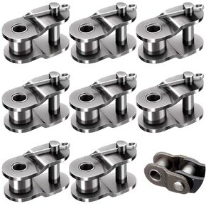 #40 8 PCS Roller Chain Offset Half Link, Carbon Steel Half Link Crank Link for 08A Chain