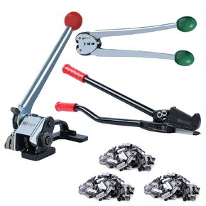 U.S. SOLID Steel Strapping Tool Kit Set Pallet Packaging Strapping Banding Kit for 1/2" to 5/8" Steel Strapping - Tensioner, Sealer, Cutter for Steel Metal Banding