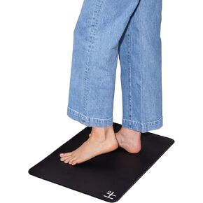Grounding Mats for Bed, Energy, Pain Relief, Inflammation, Balance, Wellness - Earthing Mat for Home and Work - 15 Foot Grounding Cord, Conductive Carbon - 24" x 16" (White Logo)