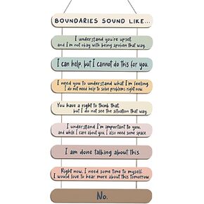 9 Piece Mental Health Awareness Wooden Wall Art, Motivational Wall Decor, Inspirational Psychology Feeling Sign Plaque Positive Self Quotes Wall Art for Office Home Classroom, 11.8 x 23.6 Inch