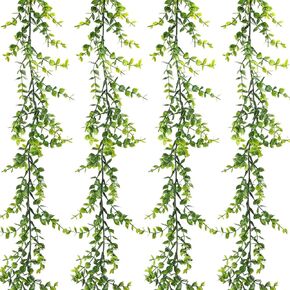 4 Pack 6 Feet Artificial Eucalyptus Garland Faux Eucalyptus Garland Plant Fake Vines Hanging Eucalyptus Leaves for Wedding Backdrop Arch Wall Decoration in Kuwait